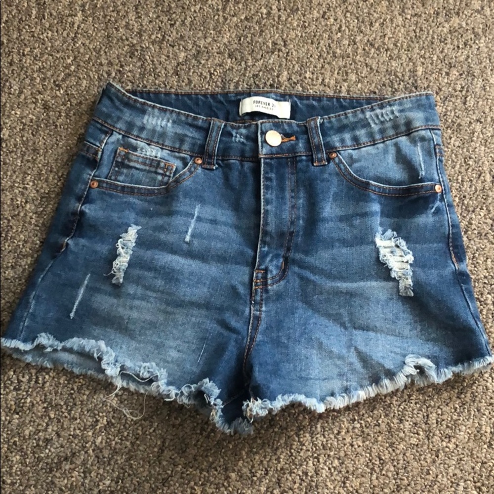 Mid rise jean shorts